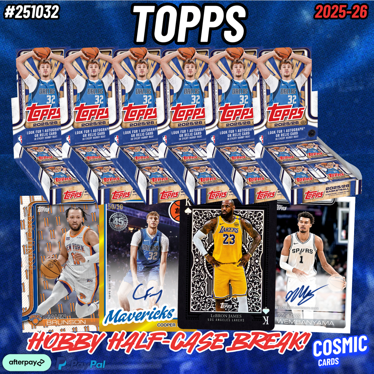 BREAK #251032 2025-26 TOPPS BASKETBALL HOBBY HALF-CASE 6 BOXES (SUNS)