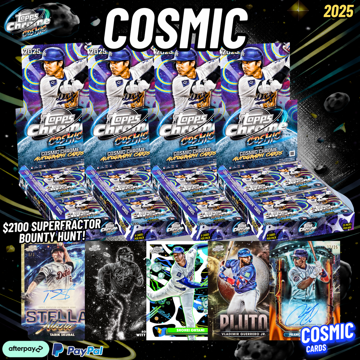 BREAK #251227 2025 TOPPS COSMIC CHROME BASEBALL HOBBY CASE 8 BOXES (BREWERS, MARINDERS)