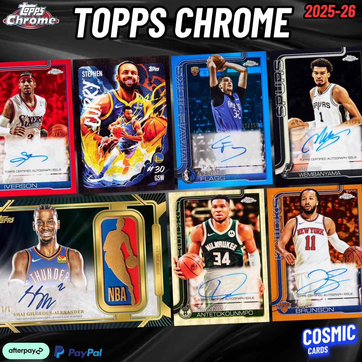 BREAK #251230 2025 TOPPS CHROME BASKETBALL HOBBY 2 BOXES (WARRIORS ET AL.)