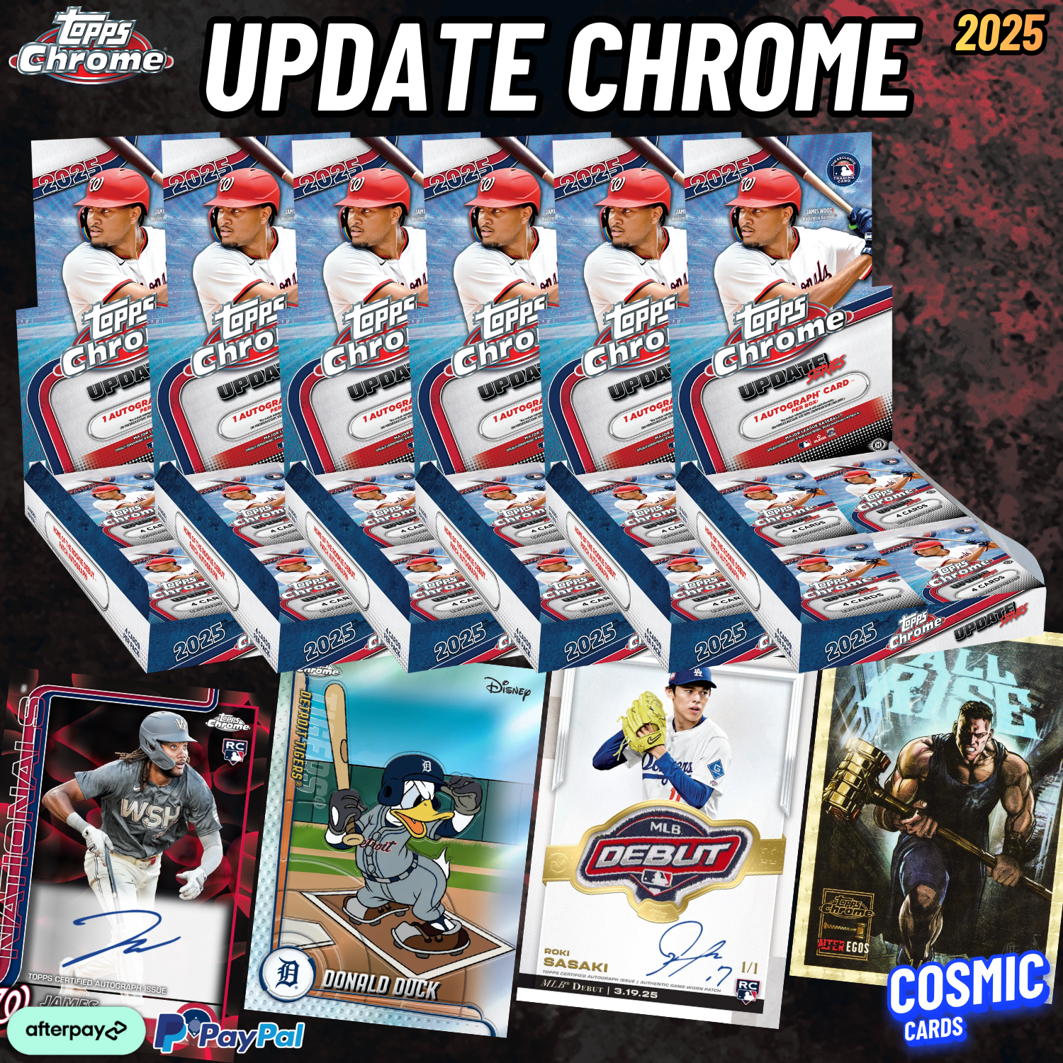 BREAK #251232 2025 TOPPS CHROME UPDATE BASEBALL HOBBY HALF-CASE 6 BOXES (YANKEES + MINI)