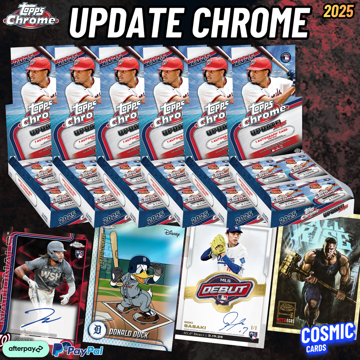 BREAK #251232 2025 TOPPS CHROME UPDATE BASEBALL HOBBY HALF-CASE 6 BOXES (YANKEES + MINI)