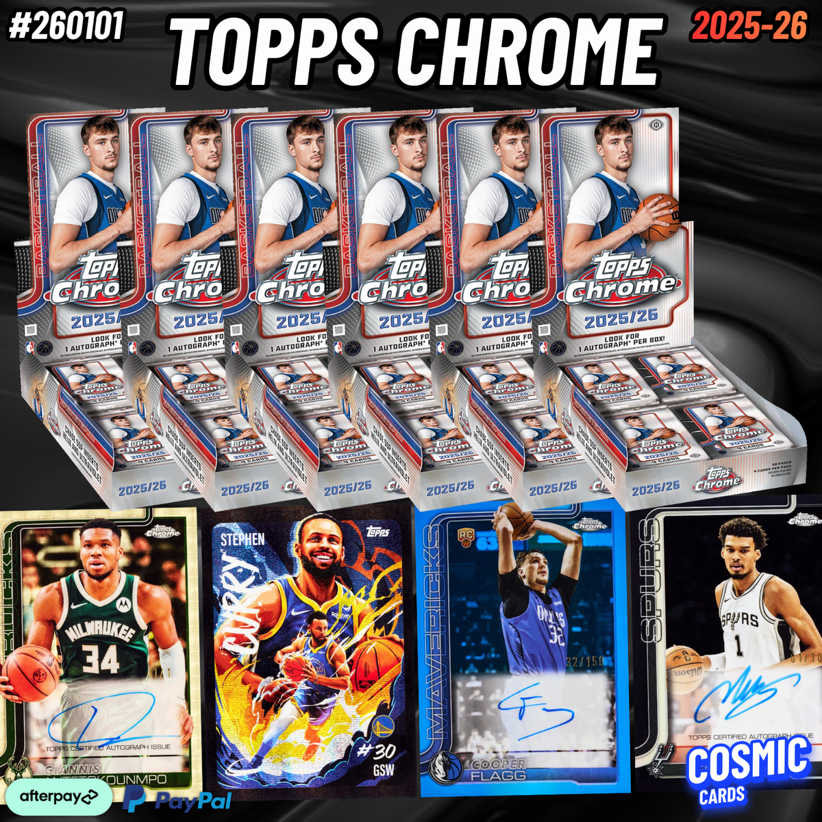 BREAK #260101 2025-26 TOPPS CHROME BASKETBALL HOBBY HALF-CASE 6 BOXES (HORNETS)